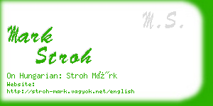 mark stroh business card